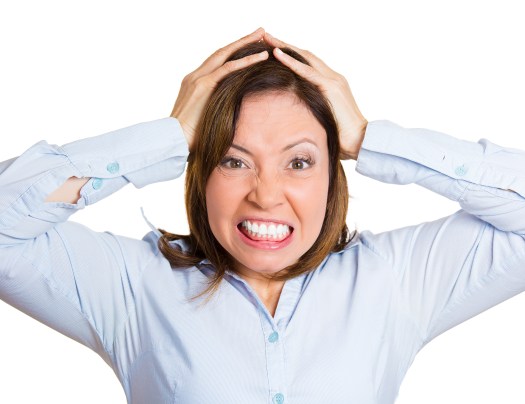 Portrait mad frustrated woman isolated white background